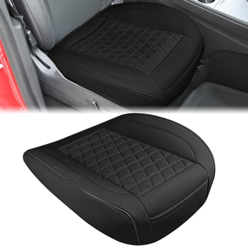 Nilight Car Seat Cushion Cover Black Leather Front Seats Waterproof AntiSlip with Storage Bag Wraps Bottom Fits Cars Sedan Van SUV Truck