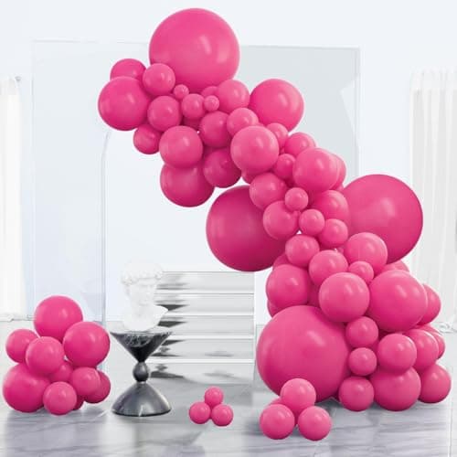 PartyWoo Hot Pink Balloons 152 pcs Different Sizes of 18 12 10 5 Inch Magenta Fuchsia Balloon Arch Kit Garland for Baby Shower Wedding Bridal Shower Anniversary Birthday Party Decorations PinkY12