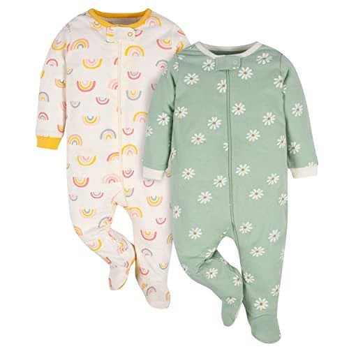 Gerber Baby Girls 2pack N Play And Toddler Sleepers Golden Floral 03 Months US