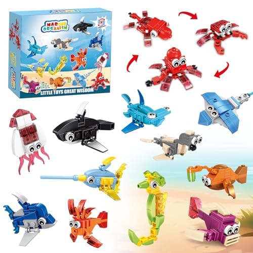 ZIYOSTAR 12 Packs 36 Kinds of Marine Animals Building Blocks Toy DIY Marine Animals Building Blocks Sets for Classroom Prizes ToyBirthday Favors for KidsIdeas for Boys and Girls Ages 612
