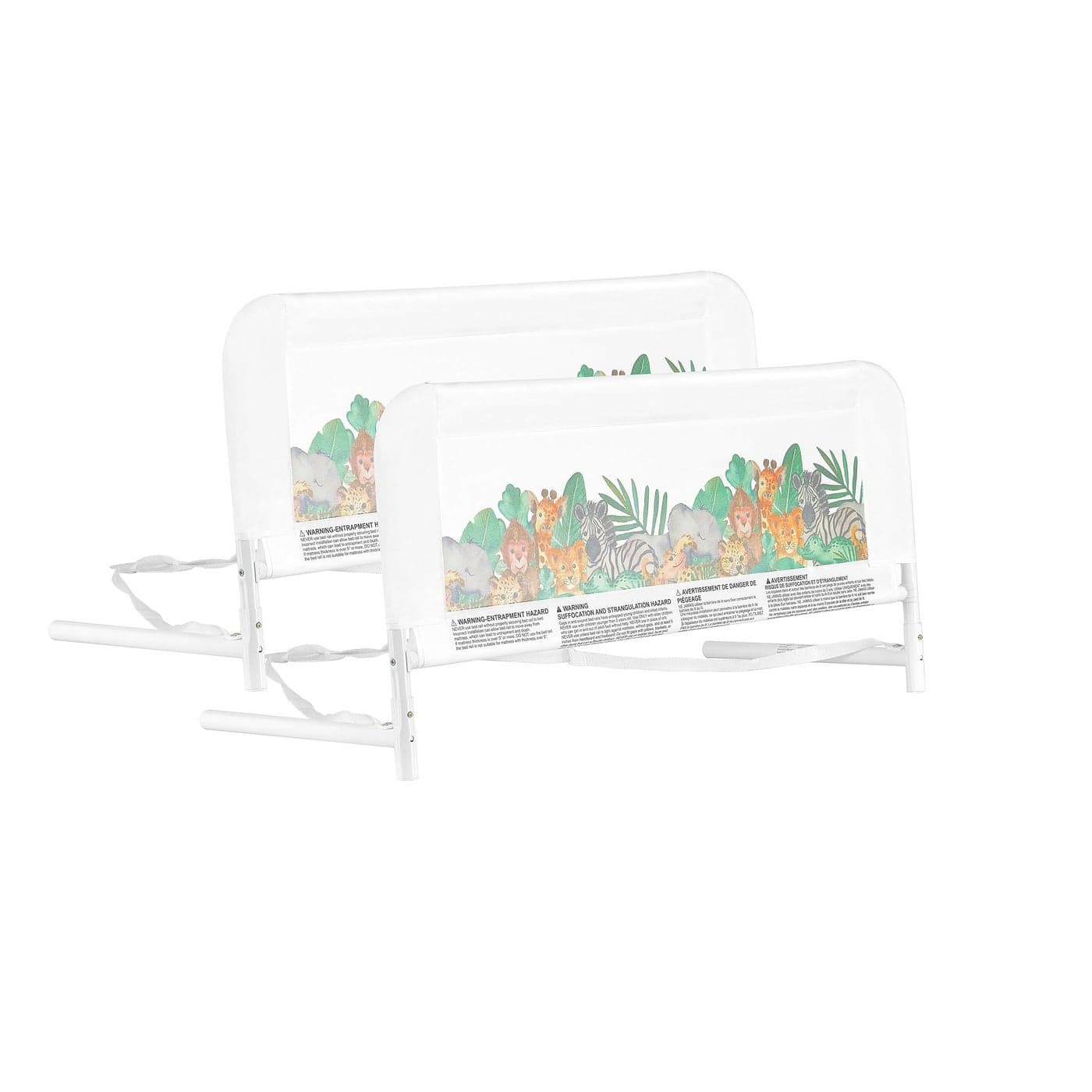 Dream On Me Lightweight Mesh Security Adjustable Bed Rail Double Pack with Breathable Mesh Fabric in Jungle Print 2 Count Pack of 1