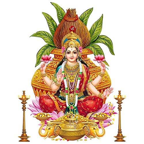 Decals Creation Laxmi Wall Sticker,Diwali Stickers for Living Room, Kids Room, Office, Pooja Room Size - 41 Cm X 51 Cm