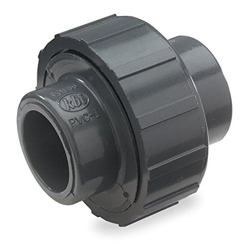 King Brothers NDS U-1500-S Solvent Weld Pipe Union, 1-1/2 in, Slip, 3-3/4 in L, SCH 80, 150 psi, PVC, Gray