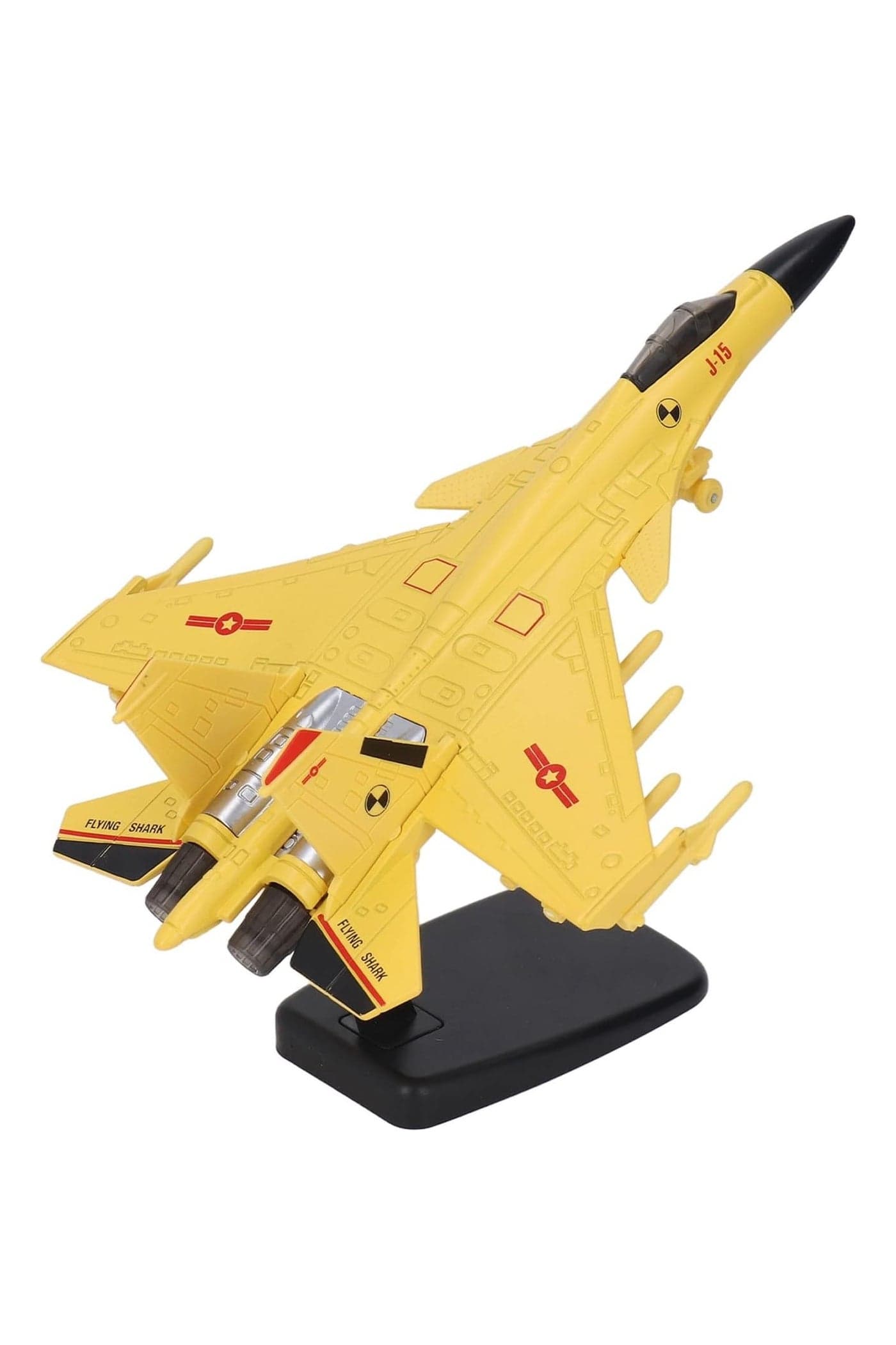 Fighter Jet Model, Metal Military Airplane Model, Fighter Plane Model with Sound & Light, Educational Toy for Boys Girls 4-12 Years Old (Yellow)