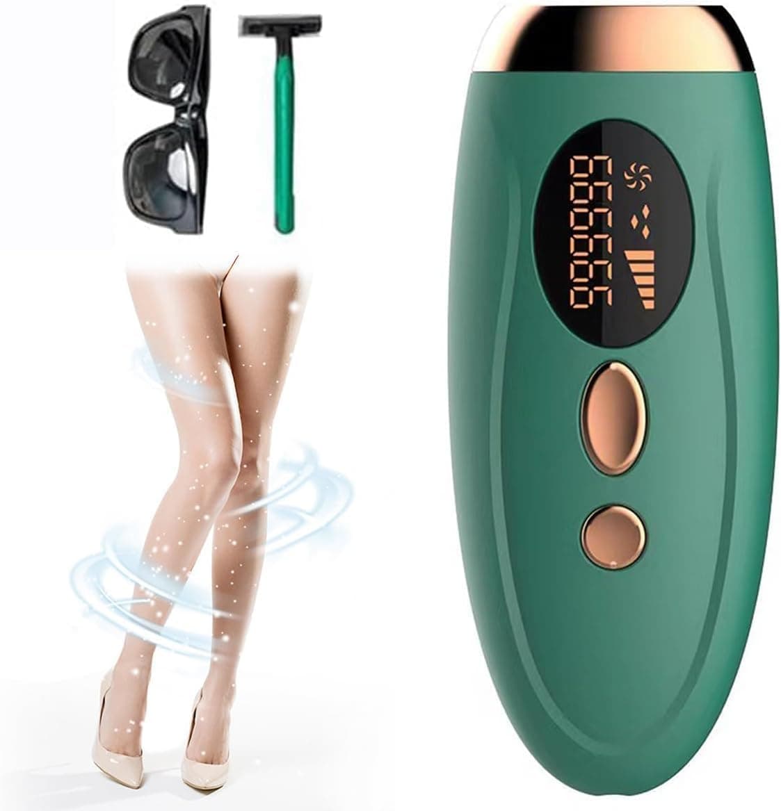 GROPOTIT IPL Laser Hair Removal Permanent Hair Removal Device Painless Laser For Whole Body Upgraded To 999,999 Flashes At-Home Hair Remover Device Portable Epilator 5 Levels & 2 Flash Modes