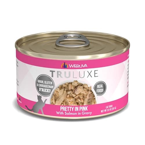 Weruva TruLuxe Cat Food, Pretty in Pink with Wild-Caught Salmon in Gravy, 3oz Can (Pack of 24)