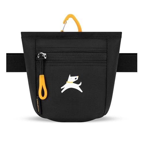 OllyDog Goodie Treat Bag Dog Treat Pouch Waist Belt Clip for HandsFree Training Magnetic Closure Dog Training and Behavior Aids Three Ways to Wear Raven S25