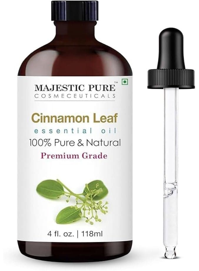 MAJESTIC PURE Cinnamon Essential Oil | 118 ml | 100% Pure and Natural Cinnamon Oil | Premium Grade Essential Oils for Hair Care, Home Diffusers, Skin, Aromatherapy, Massage and Humidifiers | 118 ml
