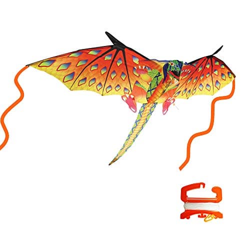 WindNSun Super Size 3D Green Dragon Nylon Kite 76 Inches Wide