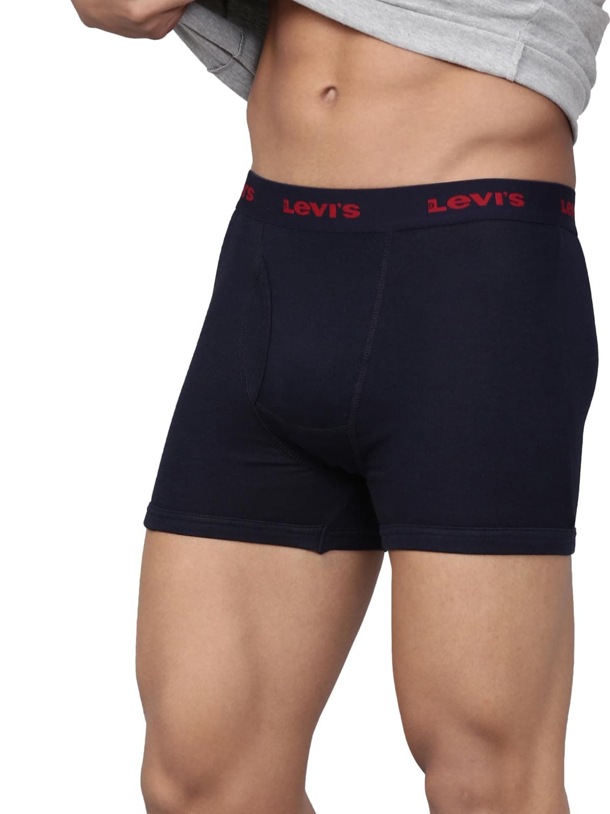 Levi's 001 Classic Boxer Brief for Men with Contoured Double Pouch, Tag Free Comfort & Smartskin Technology (Navy)