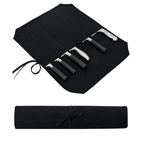 HERSENT Knife Roll,Chef’s Knife Roll Case,Knife Bag,Waxed Canvas Cutlery Knives Holders,Home Kitchen Cooking Tools And Utensils Wrap Bag Wallet,Multi-Purpose Brush Roll Bag,Travel Tool Roll Pouch
