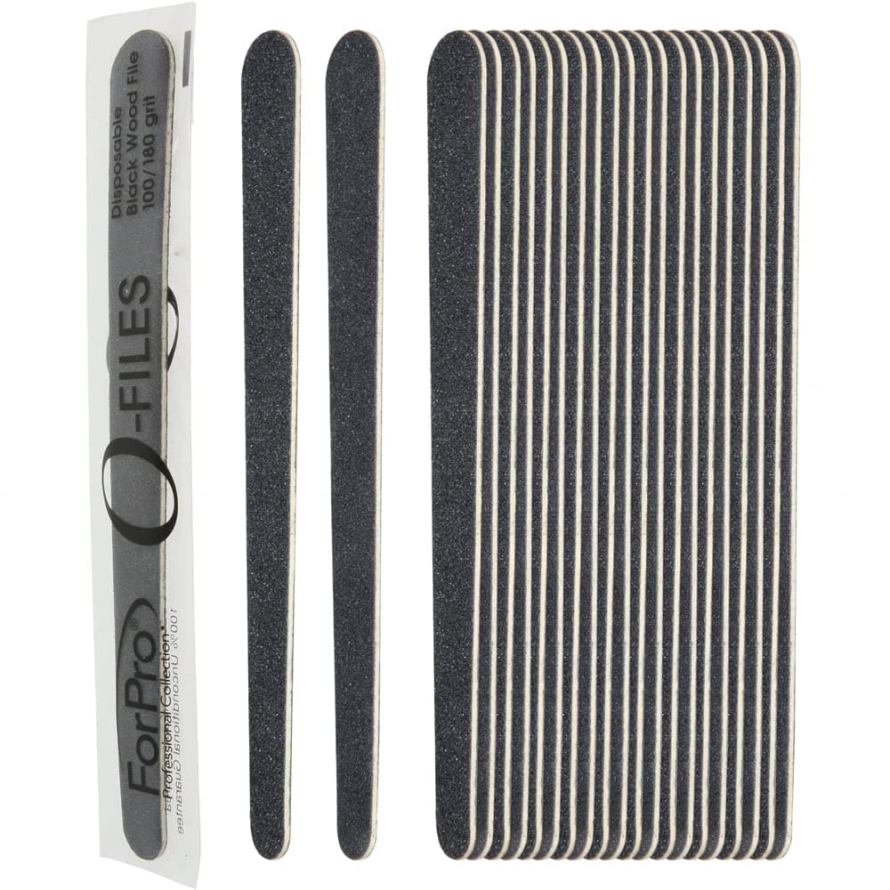 ForPro Professional Collection OFiles Wood Boards Black 100180 Grit Manicure Pedicure Nail Files 6 L x 75 W 100Count