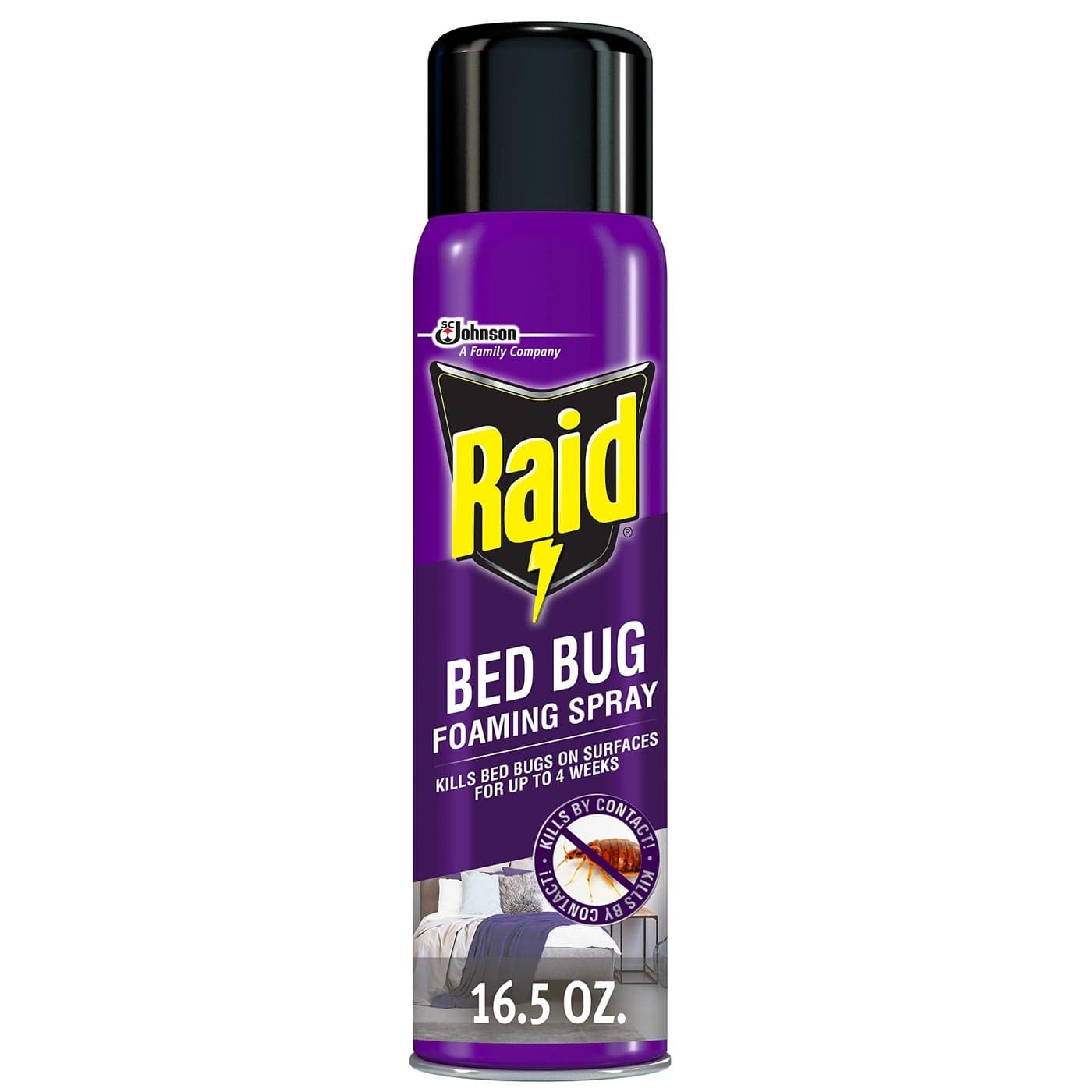 Raid Bed Bug Foaming Spray, Kills Bed Bugs and Their Eggs, for Indoor Use, Non-Staining, Keeps Killing for Weeks, 16.5 oz (Pack of 1)