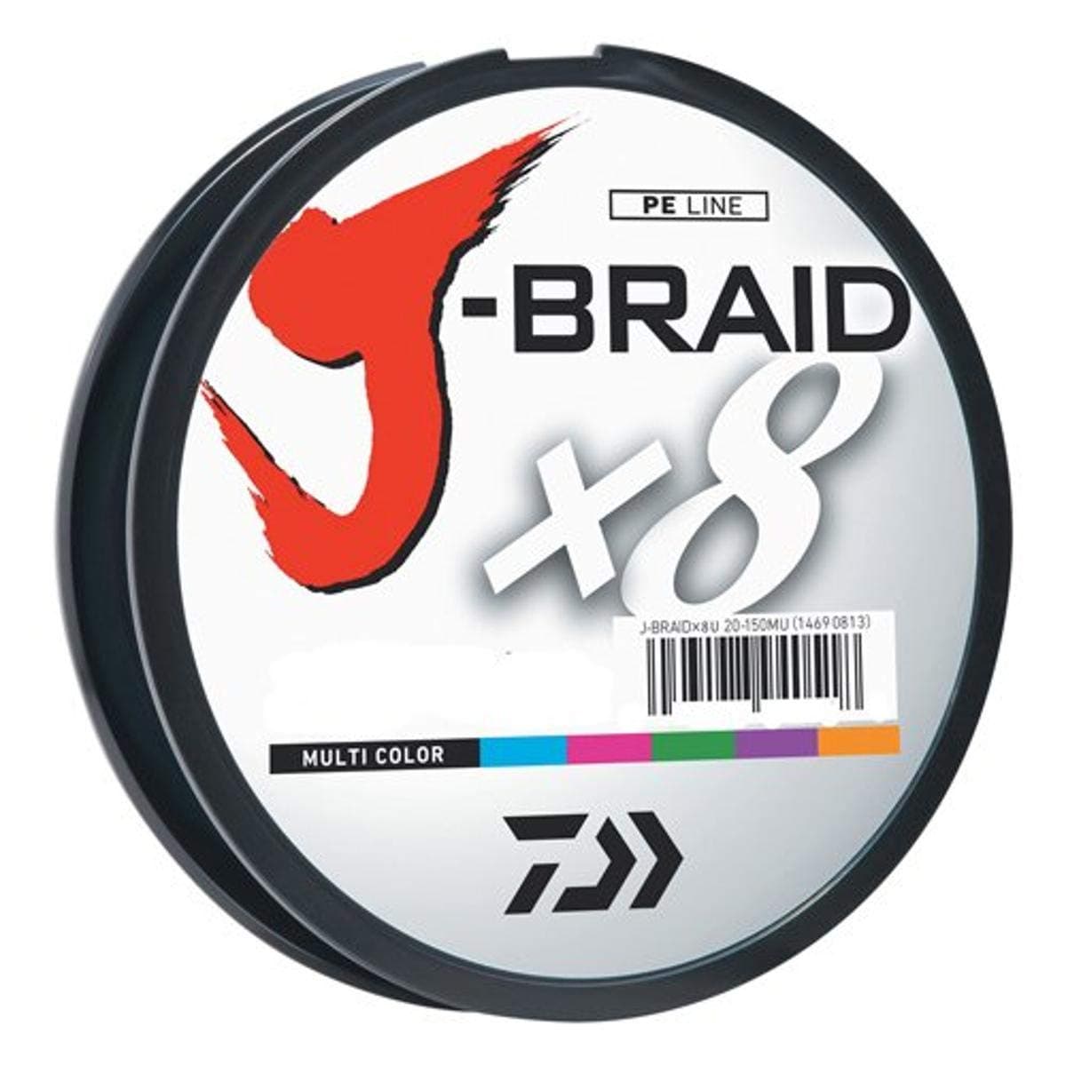 Daiwa J-BRAIDX8, Filler Spool, Multi-Color, Mono Dia.= 10lb.
