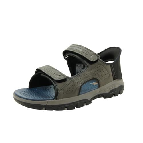 Skechers Men's Tresmen-Reece Two Strap Open Toe Slip-Ins Sandal, Char, 7 Wide