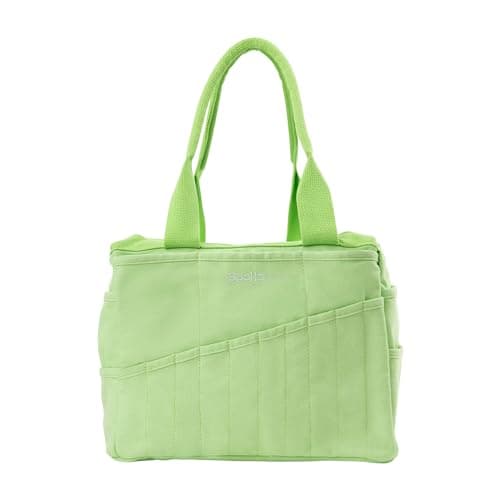 Soolla Studio Bag Pottery Tool Bag Craft Storage Art Supply Organizer Washable Tote Knitting Yarn Crochet Projects 30 Pockets 20 Canvas Colors Gift For Artists Teachers Lime Drip