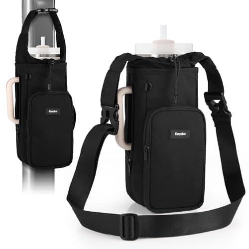 EasyAcc Magnetic Gym Bag, Upgraded 5X Super Strong Magnetic Gym Water Bottle Bag Holder Carrier, 5 Built-in Magnets, Phone Pockets, Shoulder Strap, Gifts for Gym Lovers Gym Accessories for Men Women