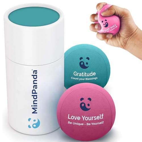 Mind & Body Stress Balls for Adults - Dual Density Squeeze Balls for Hand Therapy & Grip Strengthening - Stress & Anxiety Relief - Physical Therapy Support - Soft, Medium, Hard Gel Core