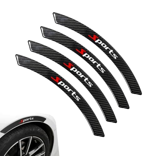 Fiknonk 4 PCS Car Wheel Tire Eyebrow Strips SelfAdhesive Wheel Arch Protective Stickers Carbon Fiber Look Fender Flare Lip Trim Universal for Most Cars Trucks SUVs Black Sport