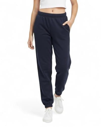 Alan Jones Clothing Girls Fleece Joggers Trackpant | Soft & Warm Winterwear | Casual Lounge & Sports Pants (Navy_15-16 Years)