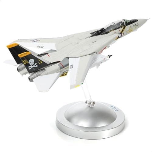 NUOTIE F14A Tomcat 1100 Metal Airplane Model Kits with Stand VF84 Jolly Rogers DieCast Alloy Fighter Model Jet Replica PreBuild Military Aircraft Collection for Display or Gift
