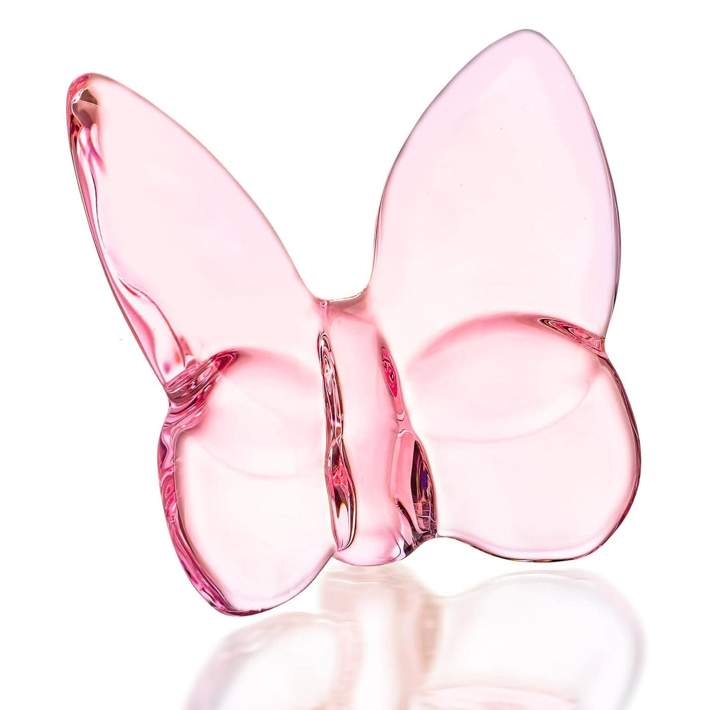 kanpura Pink Crystal Butterfly FigurineFlying Butterfly Figurine Glass Butterfly OrnamentCrystal Animal Collectible Gift for Butterfly Enthusiasts and Collectors