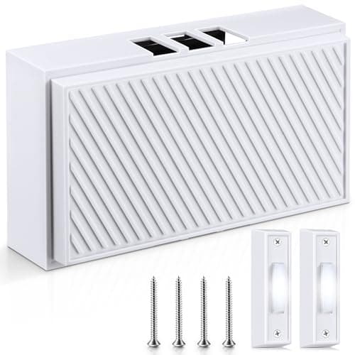 Saillong Wired Doorbell Chime Kit, 2 16V 10VA Lighted Doorbell Push Buttons with 2 Notes for Front, Rear Door and Doorbell Chime Box for Home Wall Inside, Compatible with Most Doorbells (Strip Style)