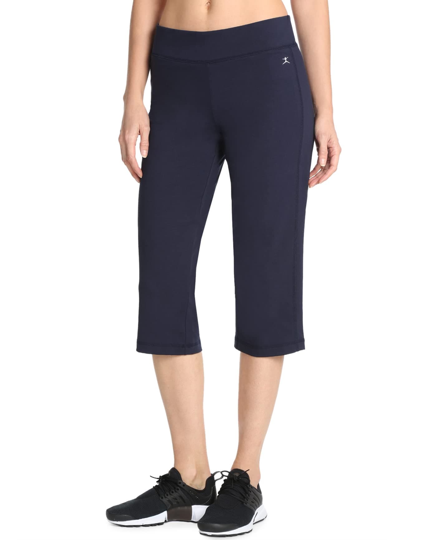 Danskin Womens Plus Size Sleek Fit Yoga Crop Pant Midnight Navy 2X