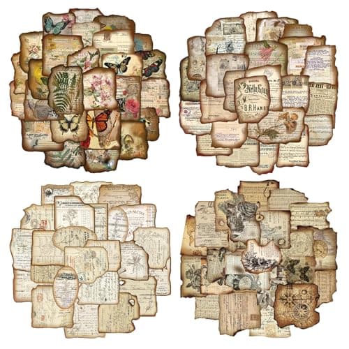 Bomichi 200 Vintage Aesthetic Sticker Pack 100 Designs Duplicate Decals Retro Botanical Ephemera Adults Teens Scrapbook Junk Journal Bullet Planner Diary Collage DIY Craft Supplies