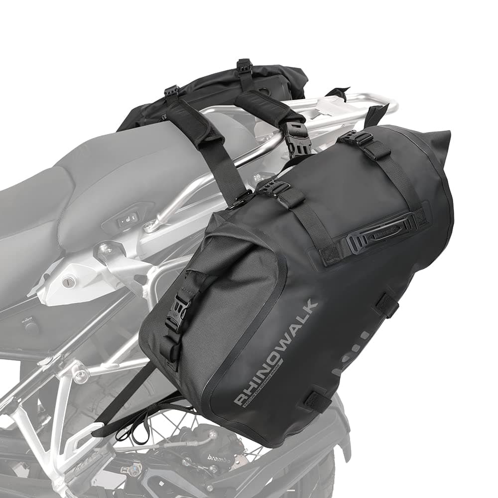 Rhinowalk Saddlebags 48L24L2 Waterproof Motor Side Bags Travel Luggage Motorbike Panniers for most Adventure and Sport Motorcycle Racks 1 Pair