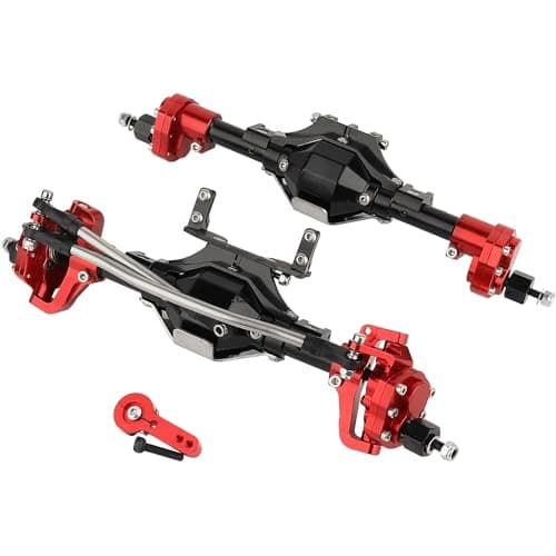 RZXYLRC Axle Metal Complete Front and Rear Portal Axle with Gears Shaft for 110 RC Crawler Car Axial SCX10 SCX10 II 90046 90047 CNC Upgrade Parts