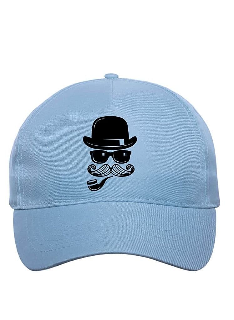 Moustache Caps For Movember,Mobro,No Shave,Mens Health Awareness Light Blue