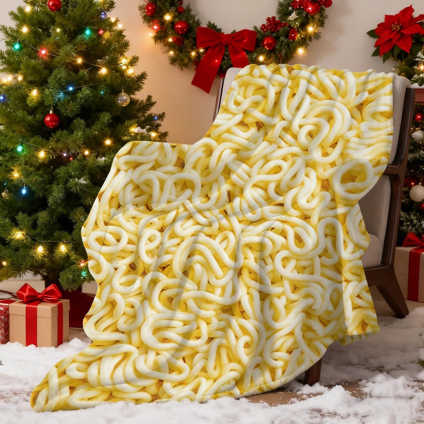 Sofevaim Ramen Noodles Blanket Realistic Food Blanket Funny Birthday Gifts for Kids Funny Throw Blanket for Couch Sofa Bed Food Ramen Gifts 60 X 50