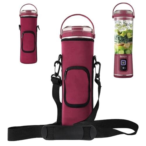 Storage Bag for Ninja Portable Blender Dust Cover Sleeve with Shoulder Strap, Accessory Pocket for Ninja BC151NV/BC51NV/BC151BK/BC151CR/BC151EM/ BC151PR/BC151WH/BC155PS Portable Blender (Burgundy)