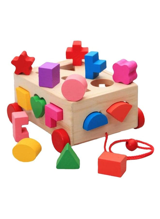 Exploration And Independent Wooden Shape Sorter Intelligence Box For Kids 18.3x17x8.3cm
