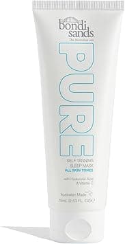 Bondi Sands PURE SelfTanning Sleep Mask Hydrating Formula Gives a Natural Glow Overnight Enriched with Cocoa Shea Butter Hyaluronic Acid Vitamins C E Vegan Cruelty Free 75 mL253 Oz