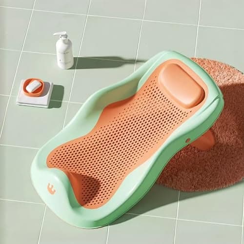 StarAndDaisy Baby Bath Seat Newborn to 0-18 Months, Non-Slip, Adjustable, Portable, Comfortable, Hygienic Baby Bather (Green)…