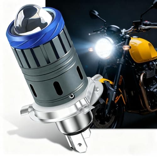 Suacopzar Universal H4/9003 LED Motorcycle Light Bulb Hi/Lo Beam, 300% Brighter, 6000K Cool White Motorcycle Bulbs, Plug and Play, H4 Led Headlight Compatible with Most Motorcycles