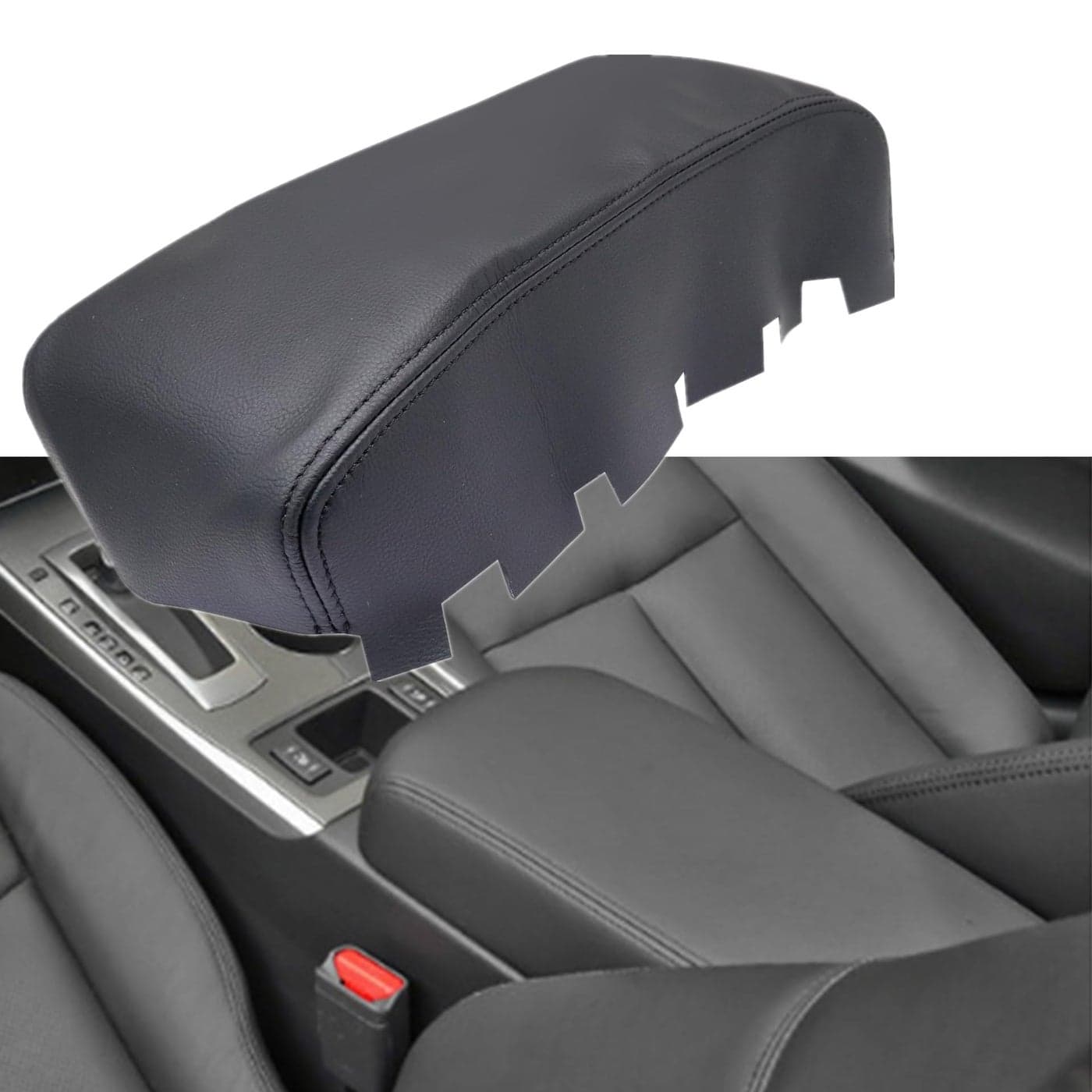 GXARTS Car Center Console Armrest Lid Replacement PU Leather Seat Box Cover Armrest Pad Black Compatible with Nissan Altima 2013 2014 2015 2016 2017 2018 Leather Part Only
