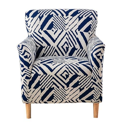 CRFATOP Printed Stretch Chair Slipcovers with Arms for Living Room 1 Piece Accent Chair Covers Soft Banquet Chair Covers Saucer Armchair Furniture Protector Office Reception Reading Sofa,A09