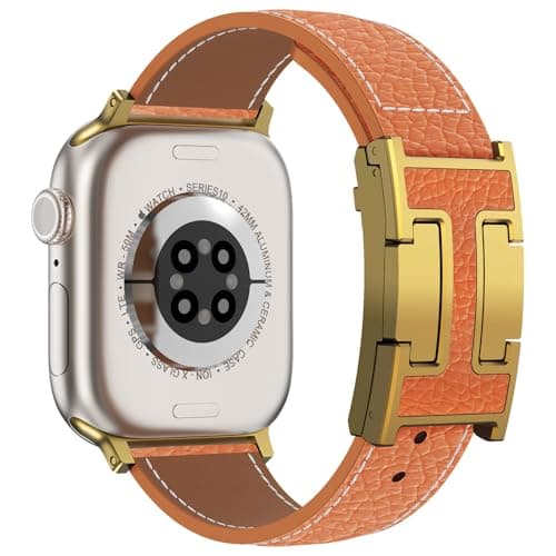 CHANCHY Leather Magnetic Watch Band Compatible with Apple Watch Bands 40mm 38mm 41mm 42mm 44mm 45mm 46mm, Top Grain Leather Dressy Band for Women Men iWatch Ultra SE3 Series 11/10/9/8/7/6/5/4/3/2/1