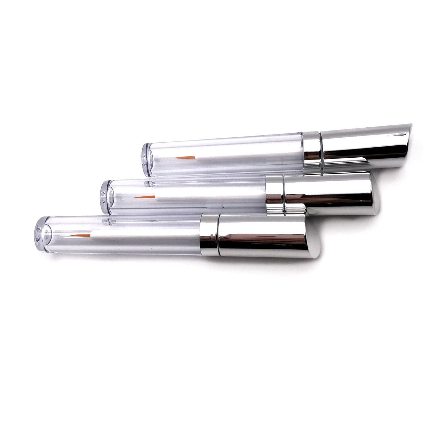 3 pcs 5ml Silver Acrylic Empty Eyelashes Tube Eyeliner Vials Bottle With Wand Applicators for EyelashEyebrow Growth Serum Castor Oil