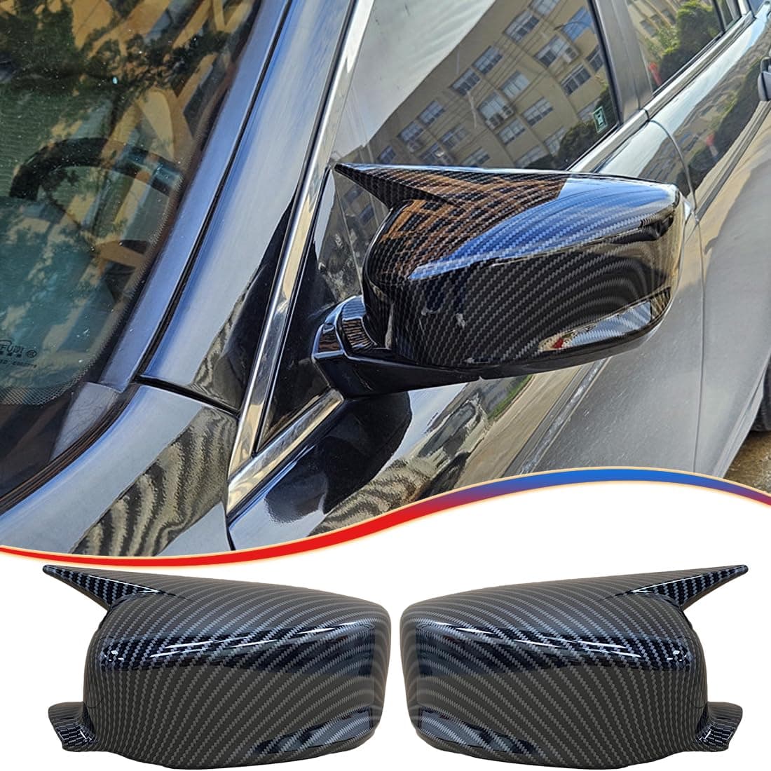 MUXEE Side Mirror Cover for 8th Honda Accord 2008 2009 2010 2011 2012 2PCS Turn Signal housing Cover car AccessoriesCarbon Fiber
