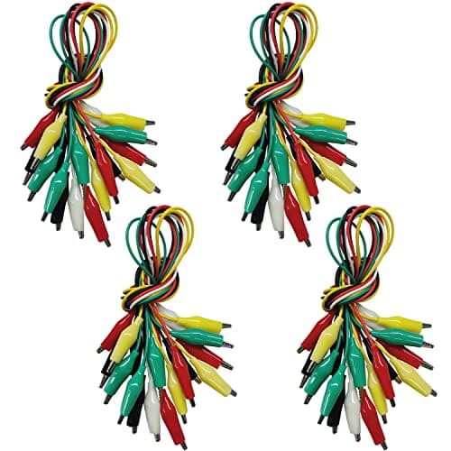 40PCS Premium Alligator Clips Electrical, Crocodile Cable, Test Leads with Test Probes, 5-Color Dual Ended Jumper Wires with Alligator Clip for Multimeter, Electric Experiments, Circuit Connection