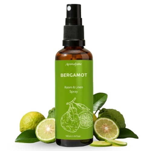 Bergamot Room Linen Pillow Spray by Aromafume 100ml338 fl oz with Pure Bergamot Essential Oil Aromatherapy Spray for Relaxation Sleep Stress Relief Mist for Bedding Fabric