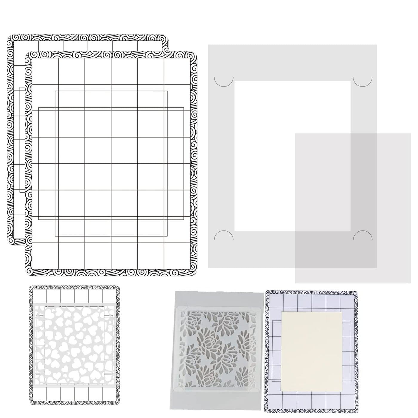 3PcsSet Stick and Stamp Mat and fixed Stamp Blending Template Multi Use Low Tack Mat for DIY Projects Paper Card Scrapbooking To Hold Project In Placeholding stencil in place while ink blending fixed
