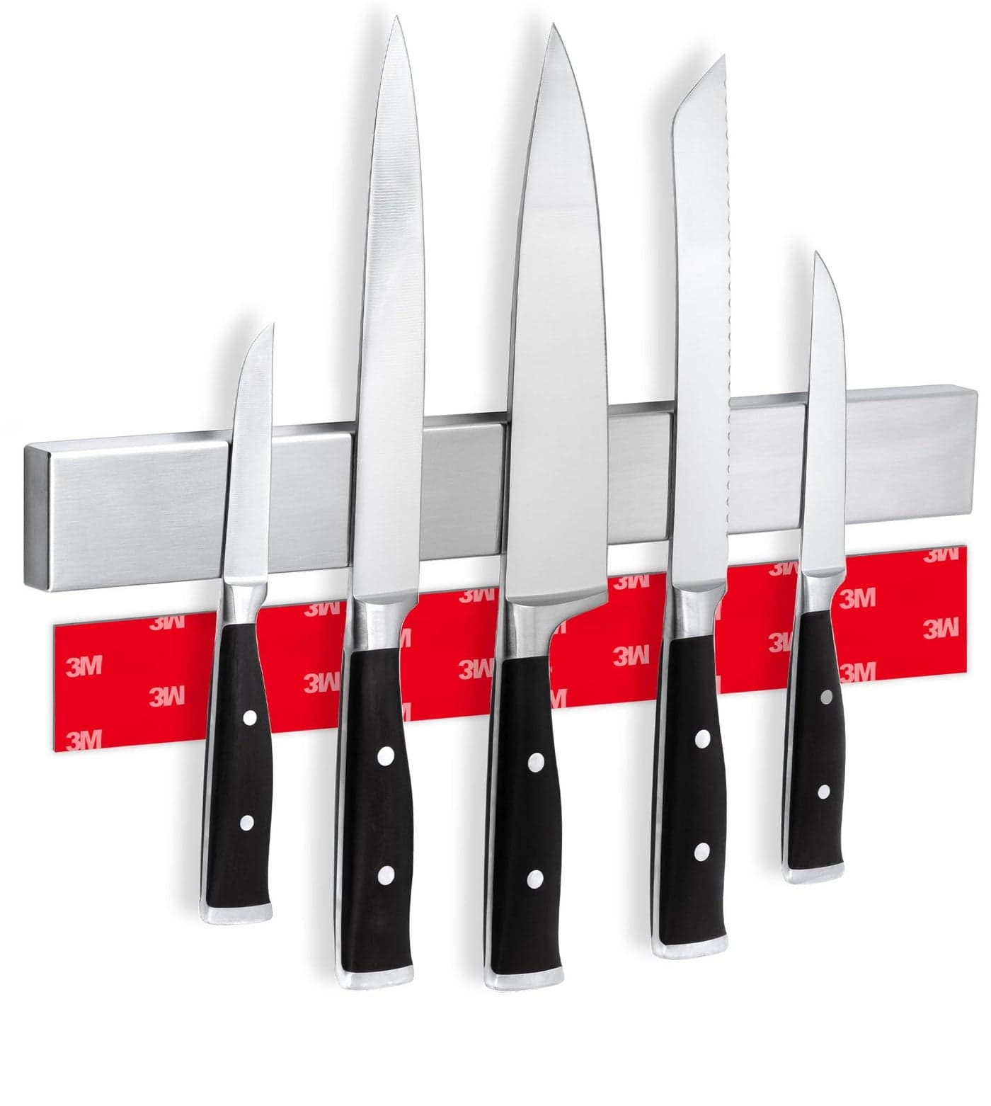 CUCINO Magnetic Knife Holder for Wall 16 No Drilling incl Self Adhesive Tape Extra strong Knife Holder Awarded Knife Magnetic Strip Made of Stainless Steel