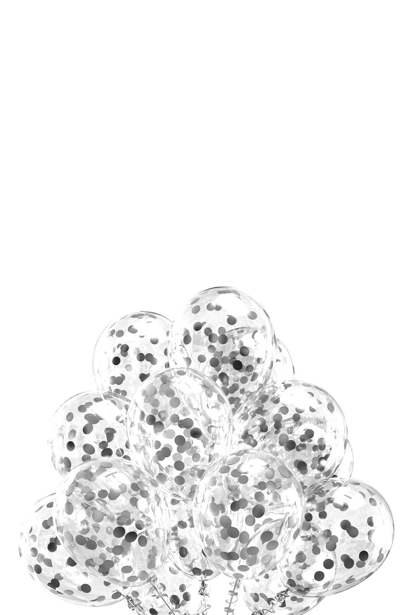 Silver Confetti Latex Party Balloons - 30 Pack 12 inch Helium Silver Confetti Balloons for Wedding Graduation Baby Shower Birthday Party Decorations
