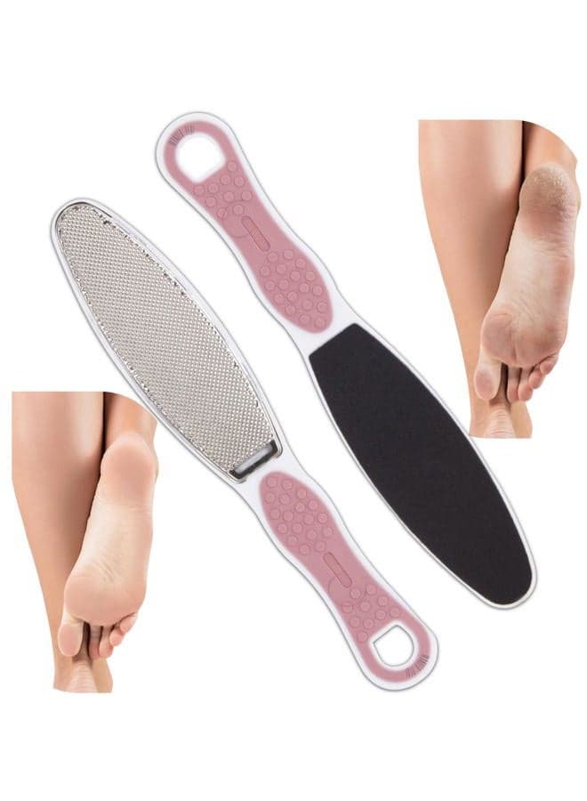 Made in Germany Double Sided Foot File Callus Remover, Stainless Steel and Emery Sides Feet Scrubber, Professional Pedicure Foot Care Tool Rasp, Long Lasting Foot Buffer, Heel Scraper, Wonder Pedi