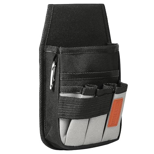 VIDAR TOOLS Small Tool Pouch with Belt Clip,Tool Belt Pouch,Electrician Tool Pouch.5 Pockets and Heavy-Duty Metal Belt Clip Attachment.…